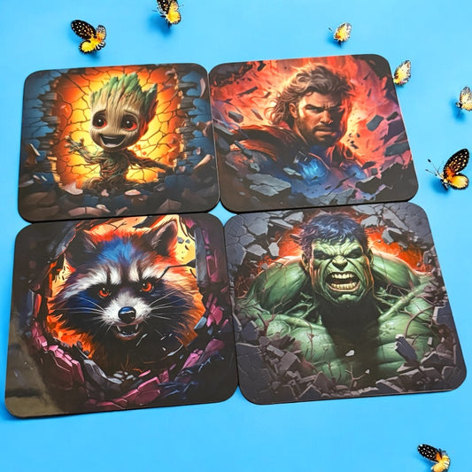 Set of 4 Super Hero Coasters