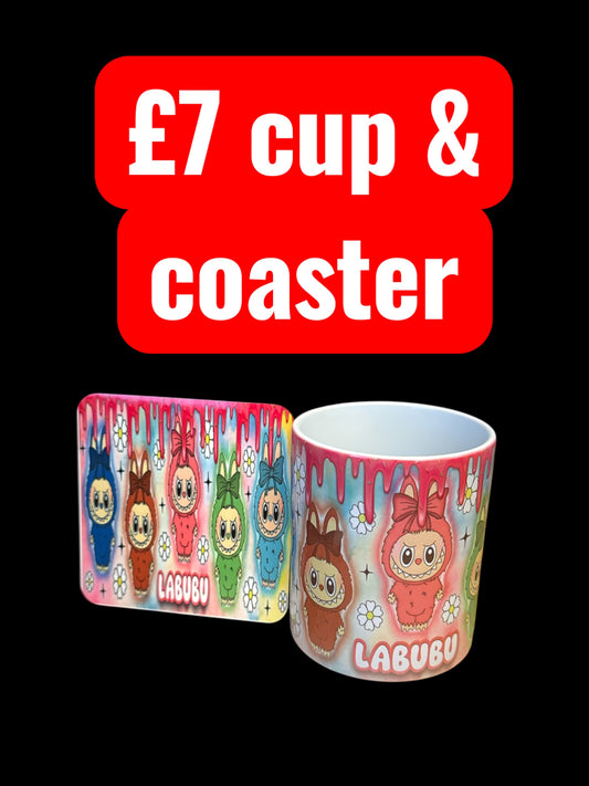 Labubu cup & coaster set