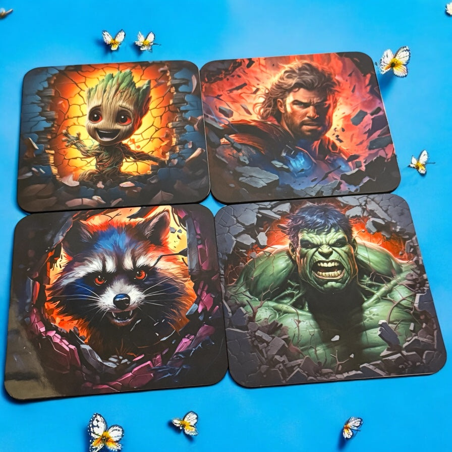 Set of 4 Super Hero Coasters
