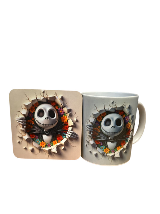 Jack Skeleton cup & coaster set
